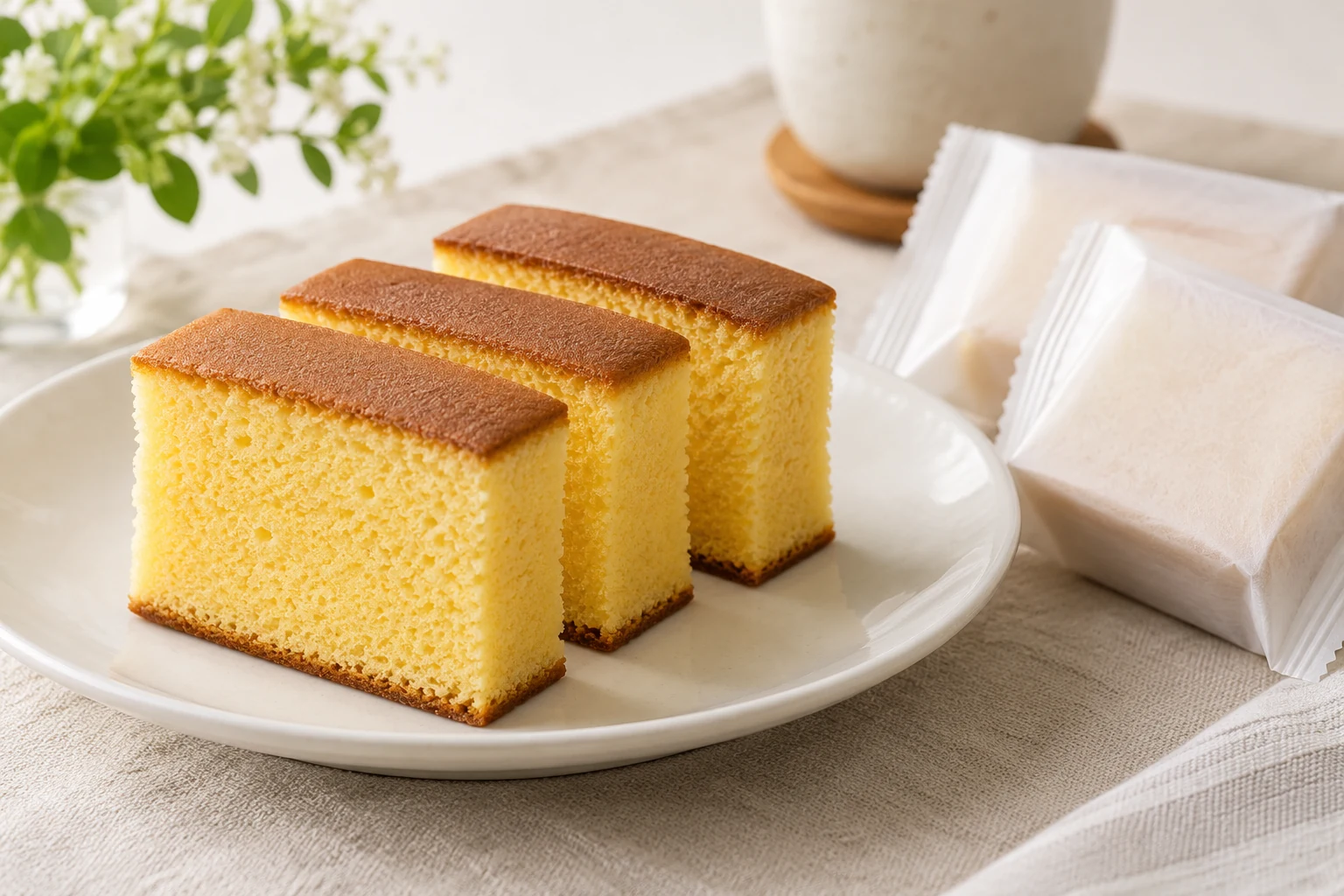 カットしたカステラ